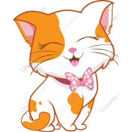 Playful Cartoon Cat with Bow Tie