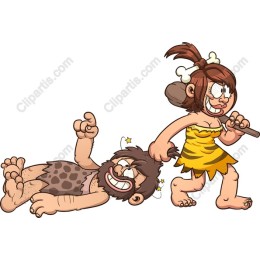 Caveman and Cavewoman Playful