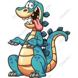 Cheerful Cartoon Dinosaur