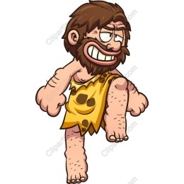 Playful Cartoon Caveman