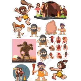 Caveman Clipart Bundle - Prehistoric
