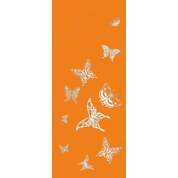 Butterfly - Intricate s on Orange Background