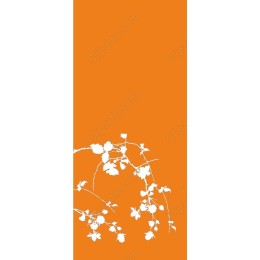 Delicate White Flora on Orange Background