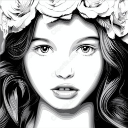 Floral Crown Woman Portrait