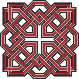 Elegant Red and Black Geometric Knot