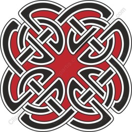 Intricate Red and Black Knot