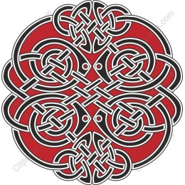 Celtic Knot - Intricate Red and Black