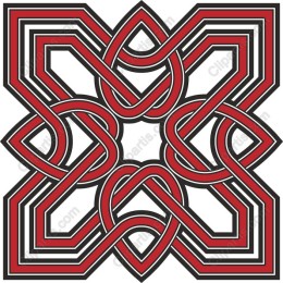 Intricate Black and Red Interwoven Pattern