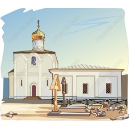 Elegant Church with Golden Dome