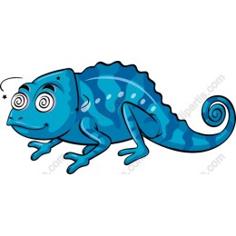 Whimsical Blue Chameleon