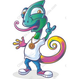 Colorful Chameleon Character