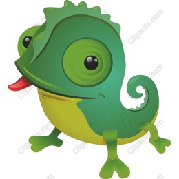 Playful Cartoon Chameleon