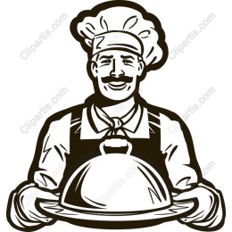 Cheerful Chef Serving Dish
