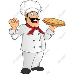 Charming Chef with Pizza