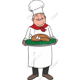 Cheerful Chef with Roasted Dish