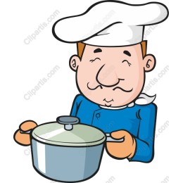 Cheerful Chef with Pot