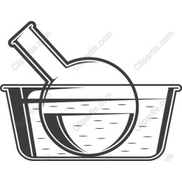 Round-Bottom Flask in Lab Bowl