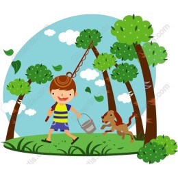 Playful Boy and Dog Adventure