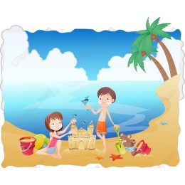 Sunny Day Beach Play - Kids Sandcastle