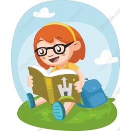 Joyful Reader: of a Happy Child Engrossed in a Book