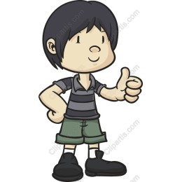 Cheerful Young Boy Thumbs Up