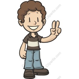 Cheerful Young Boy Character