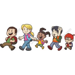 Joyful Children Walking