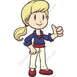 Cheerful Girl Thumbs-Up
