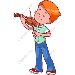 Cheerful Violinist Boy