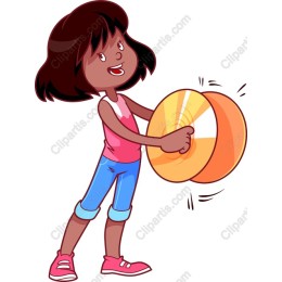 Cheerful Girl with Spinning Top