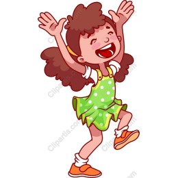 Cheerful Girl in Polka-Dot Dress