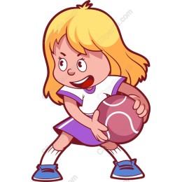 Energetic Girl Playing Tennis Ball