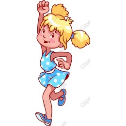 Joyful Girl in Polka Dot Dress
