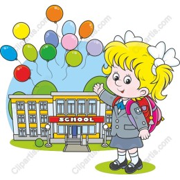 Cheerful Schoolgirl with Balloons