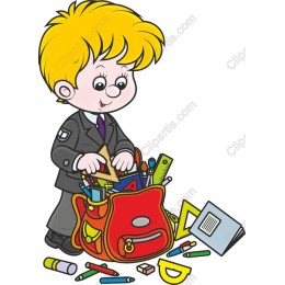 Cheerful School Child with Backpack