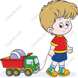 Cheerful Boy with Toy Truck