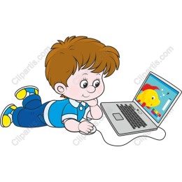 Playful Child with Laptop