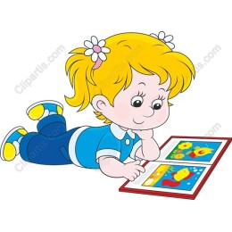 Cute Girl with Paintings