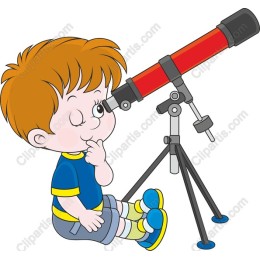 Curious Boy with Telescope
