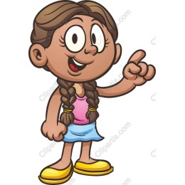 Cheerful Cartoon Girl