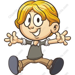 Cheerful Cartoon Boy