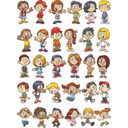 Cheerful Cartoon Characters Set