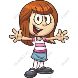Cheerful Cartoon Girl