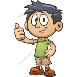 Cheerful Young Boy Thumbs-Up