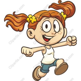 Cheerful Cartoon Girl
