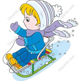 Playful Winter Sledding Child