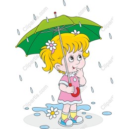 Cheerful Girl in Rain