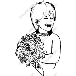 Joyful Child with Bouquet