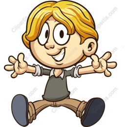 Cheerful Cartoon Boy