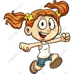 Cheerful Girl Running